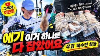 쭈갑 복수전 이번엔 이 에기 하나로 끝났습니다 ㅣ세네 구독자 이벤트ㅣ쭈꾸미 갑오징어 낚시 | 백사장항 진주만호